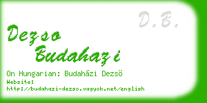 dezso budahazi business card